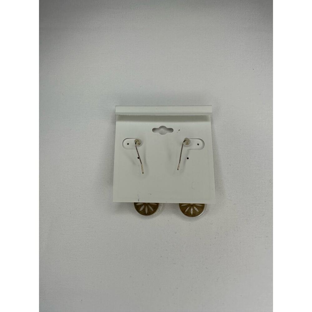 Bay Studio Genuine Shell Gold Circle Dangle Earrings